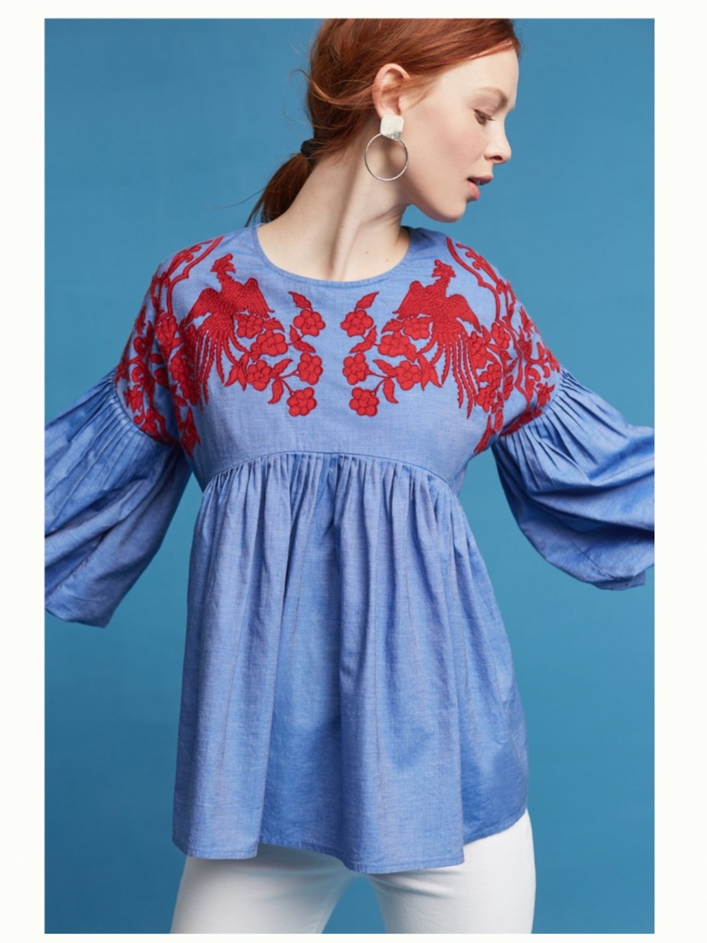 Anthropologie Lianna Embroidered top